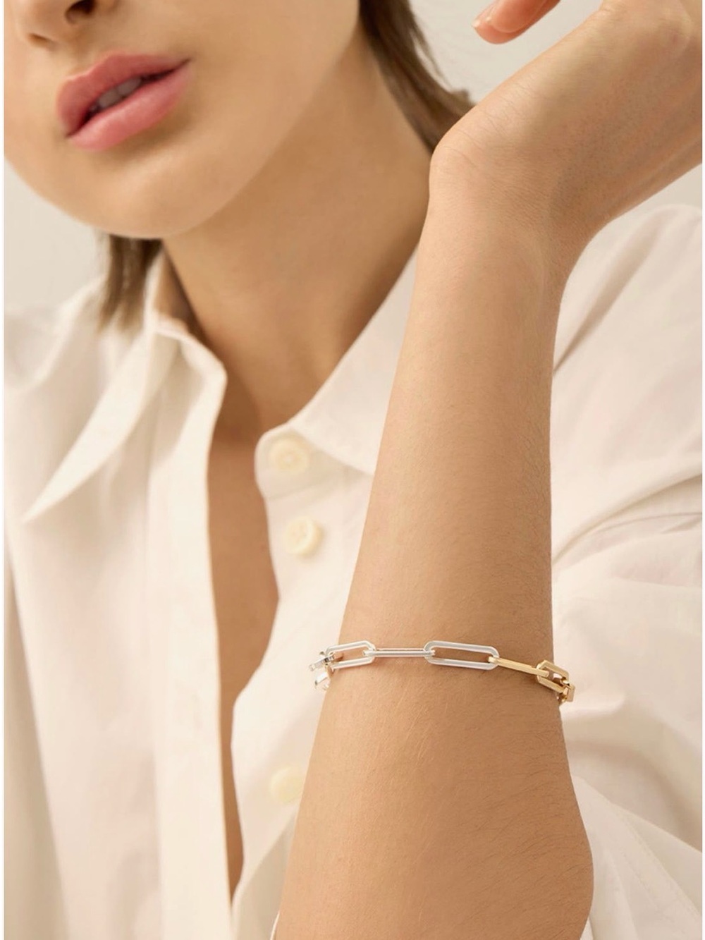 Jenny Bird Andi Paper clip bracelet $138 MSRP - Picture 2 of 5